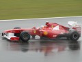Fernando Alonso in his Ferrari F1 race car.