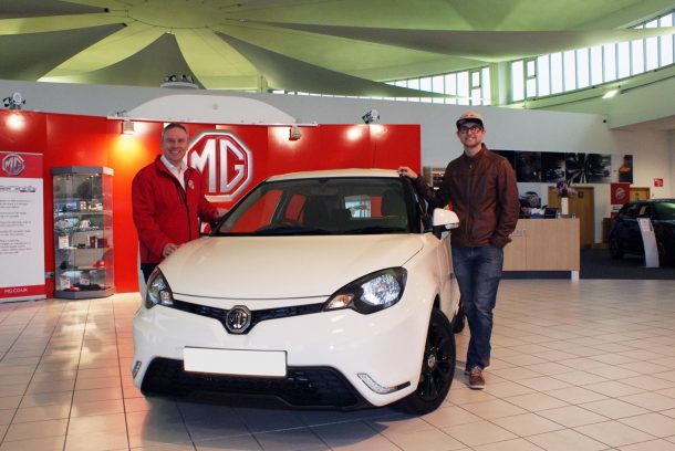 BTCC racer Andrew Jordan picks up his new MG3.