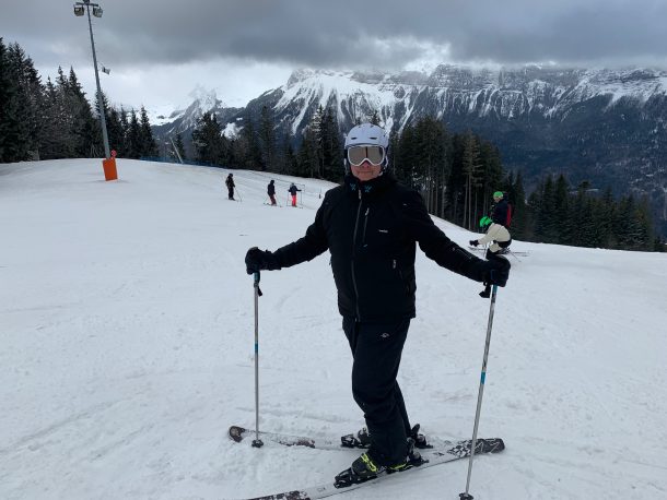 Decathlon skiing gear keeps you warm and dry, whatever the weather. This was taken in French Alps in March 2019.