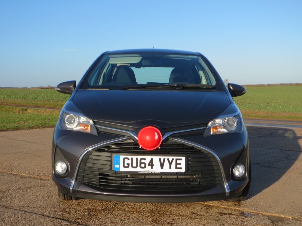 Toyota Yaris 1.33 VVT-i Icon 5-door road test report and review Red Nose Day